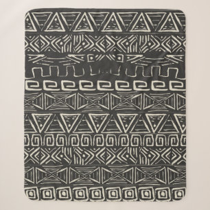 Cobertor Sherpa padrão retrô vintage. Fundo asteca.