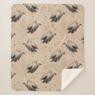 Cobertor Sherpa Padrão Rustic Vintage Ghost (2)