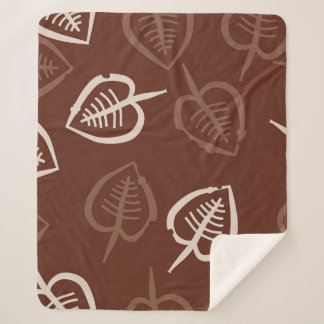Cobertor Sherpa Padrão sem costura de um motivo floral com folhas.