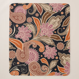 Cobertor Sherpa Padrão sem costura Design de Paisley tradicional