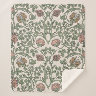 Cobertor Sherpa Padrão sem descontinuidades de vintagem floral. V