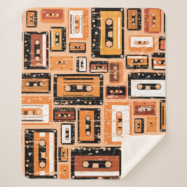 Cobertor Sherpa Padrão Sem Fita de Cassete Retroativa (Frente)