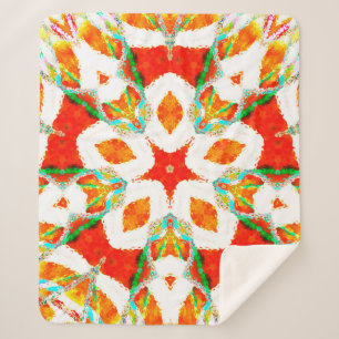 Cobertor Sherpa Padrão simétrico colorido, azulejo cerâmico