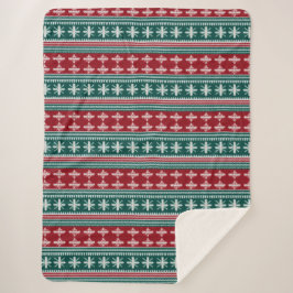 Cobertor Sherpa Padrão Tradicional do Knit de Suéter de Natal Feio