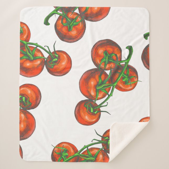 Cobertor Sherpa Padrão transparente de cor de vinheta com vegetaçã (Frente)