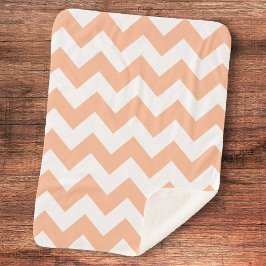 Cobertor Sherpa Padrão Trendy Pastel Peach Chevron