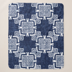 Cobertor Sherpa Padrão tribal colorido de Denim sem costura