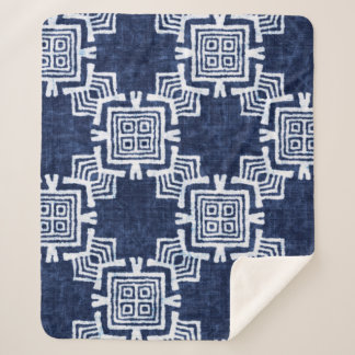 Cobertor Sherpa Padrão tribal colorido de Denim sem costura