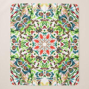 Cobertor Sherpa padrão uniforme com ornamento floral brilhante. V