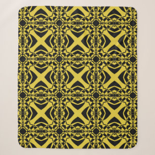 Cobertor Sherpa Padrão uniforme de abstrato, preto e dourado