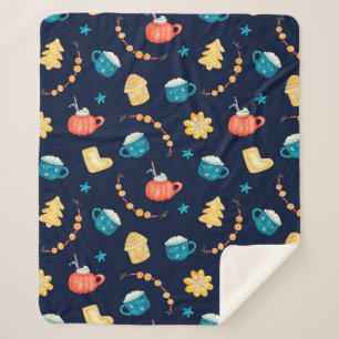 Cobertor Sherpa Padrão uniforme de aquarela com gingerbreads do X