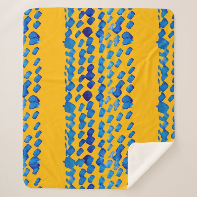 Cobertor Sherpa Padrão uniforme de aquarela com pontos de abstrato (Frente)