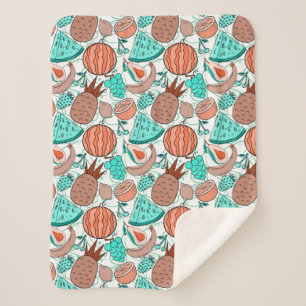 Cobertor Sherpa padrão uniforme de fruta   padrão da superfície da