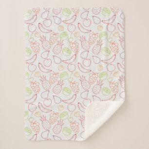Cobertor Sherpa padrão uniforme de fruta   Padrão da superfície da