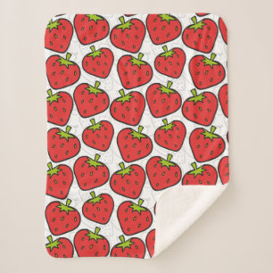 Cobertor Sherpa padrão uniforme de fruta   Padrão da superfície da