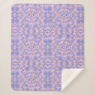 Cobertor Sherpa Padrão vegetal A08.b boho. rosa BG
