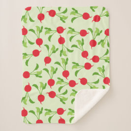 Cobertor Sherpa Padrão Verde Vermelho Radish