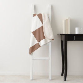 Cobertor Sherpa Padrão verificado em branco e Mocha Mousse