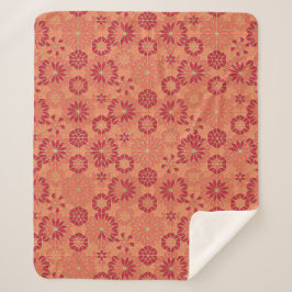 Cobertor Sherpa Padrão vermelho e laranja