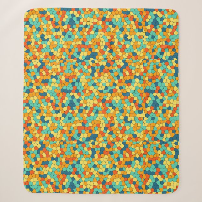 Cobertor Sherpa Padrão vibrante de mosaico (Frente)