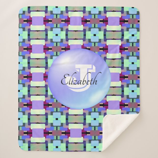 Cobertor Sherpa Padrão Vívido Geométrico Geométrico (Frente)