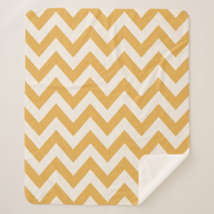 Cobertor Sherpa Padrão Yellow Chevron Zigzag