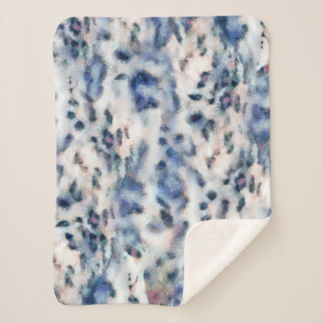 Cobertor Sherpa Padrões da pele do Leopardo da neve (Frente)