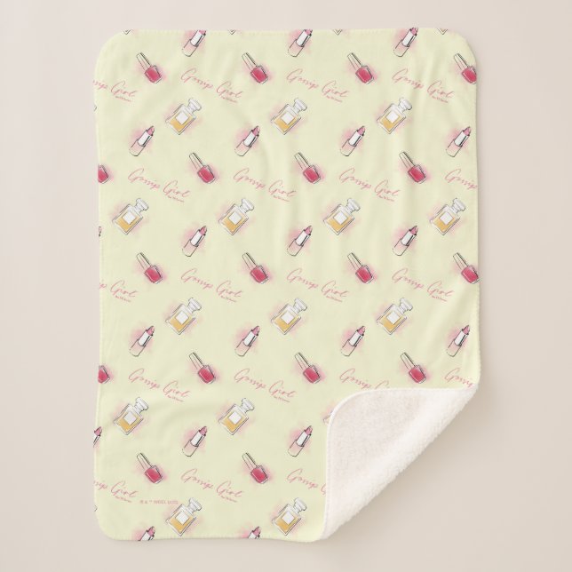 Cobertor Sherpa Padrões de Batom e Perfume para Garota Gossip (Frente)