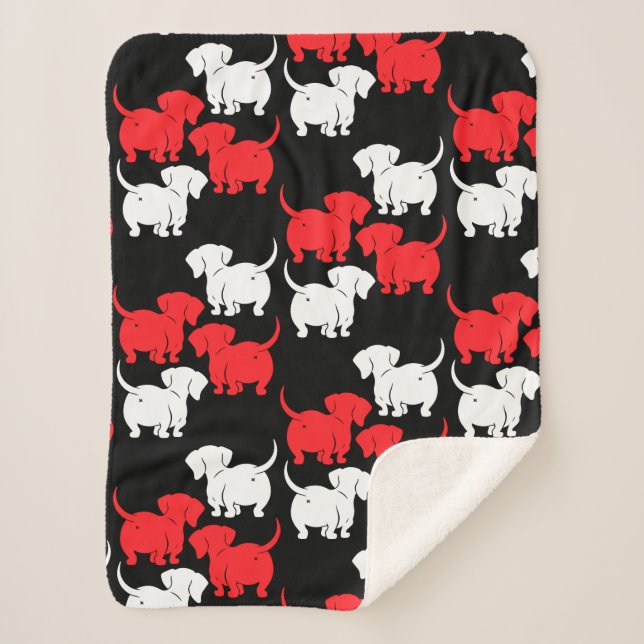 Cobertor Sherpa Padrões de Cachorro Alemães (Frente)