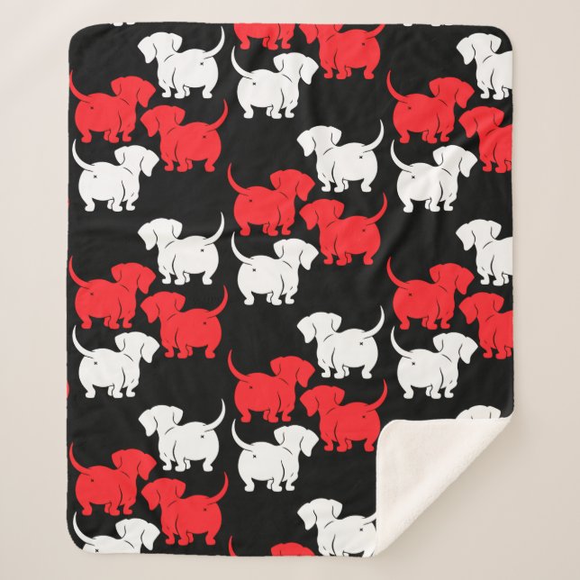 Cobertor Sherpa Padrões de Cachorro Alemães (Frente)