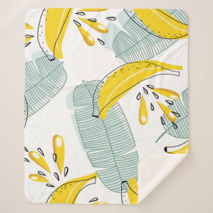 Cobertor Sherpa Padrões de colheita de bananas suculentas