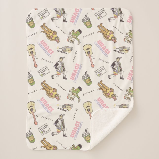 Cobertor Sherpa Padrões de desenho do Tan FRIENDS™ (Frente)
