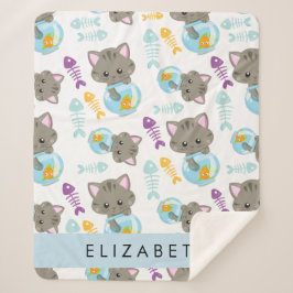 Cobertor Sherpa Padrões De Gatos, Gatos Frescos, Gatinhos, Seu Nom