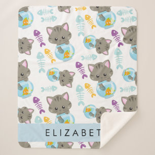 Cobertor Sherpa Padrões De Gatos, Gatos Frescos, Gatinhos, Seu Nom