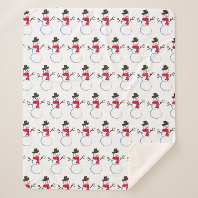 Cobertor Sherpa Padrões de vírgulas de aquarela de Neve (Frente)