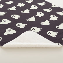 Padrões Fantasma Cute do Halloween Cair Sherpa Bla