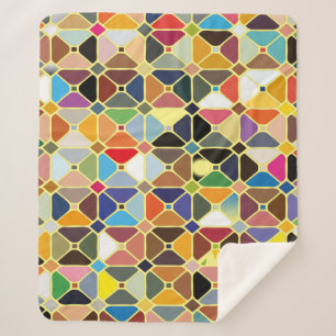 Cobertor Sherpa Padrões geométricos multicolores com formas de o