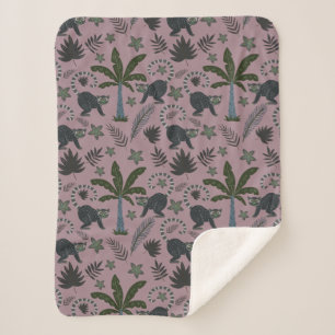 Cobertor Sherpa Padrões sem costura Macacos tropicais saltando