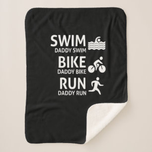 Cobertor Sherpa Pai de Corrida de Bike natação - Pai T-Shirt Eng