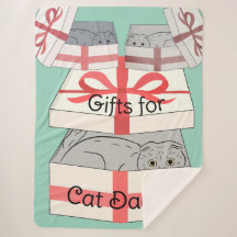 Pai de gato presente Sherpa Blanket