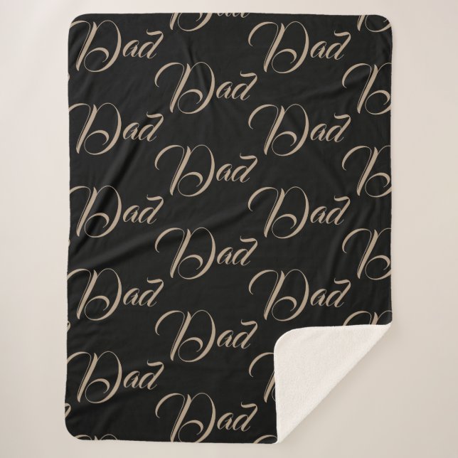 Cobertor Sherpa Pai Padre Monograma Nome Carta Destino (Frente)