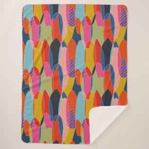 Cobertor Sherpa Painéis de surfe coloridos