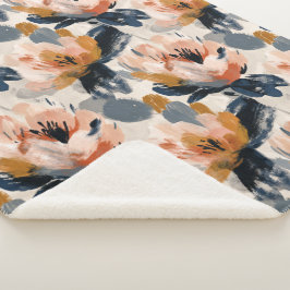 Cobertor Sherpa Painterly Floral Botanical Sherpa Blanket