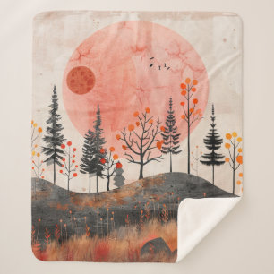 Cobertor Sherpa Paisagem Boho Abstrato (13)