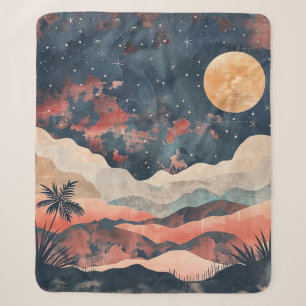 Cobertor Sherpa Paisagem Boho Abstrato (24)