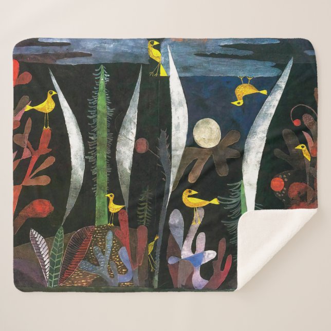 Cobertor Sherpa Paisagem com Aves Amarelas | Paul Klee | (Frente (Horizontal))