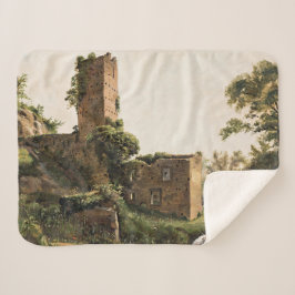Cobertor Sherpa Paisagem com Ruínas (Edifício Arruinado Antigo)