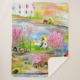 Cobertor Sherpa Paisagem de Aquarela