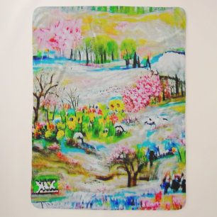Cobertor Sherpa Paisagem de Aquarela 2