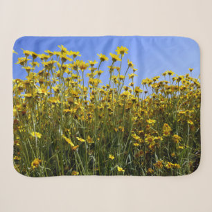 Cobertor Sherpa Paisagem de Campo de Flor Amarelo